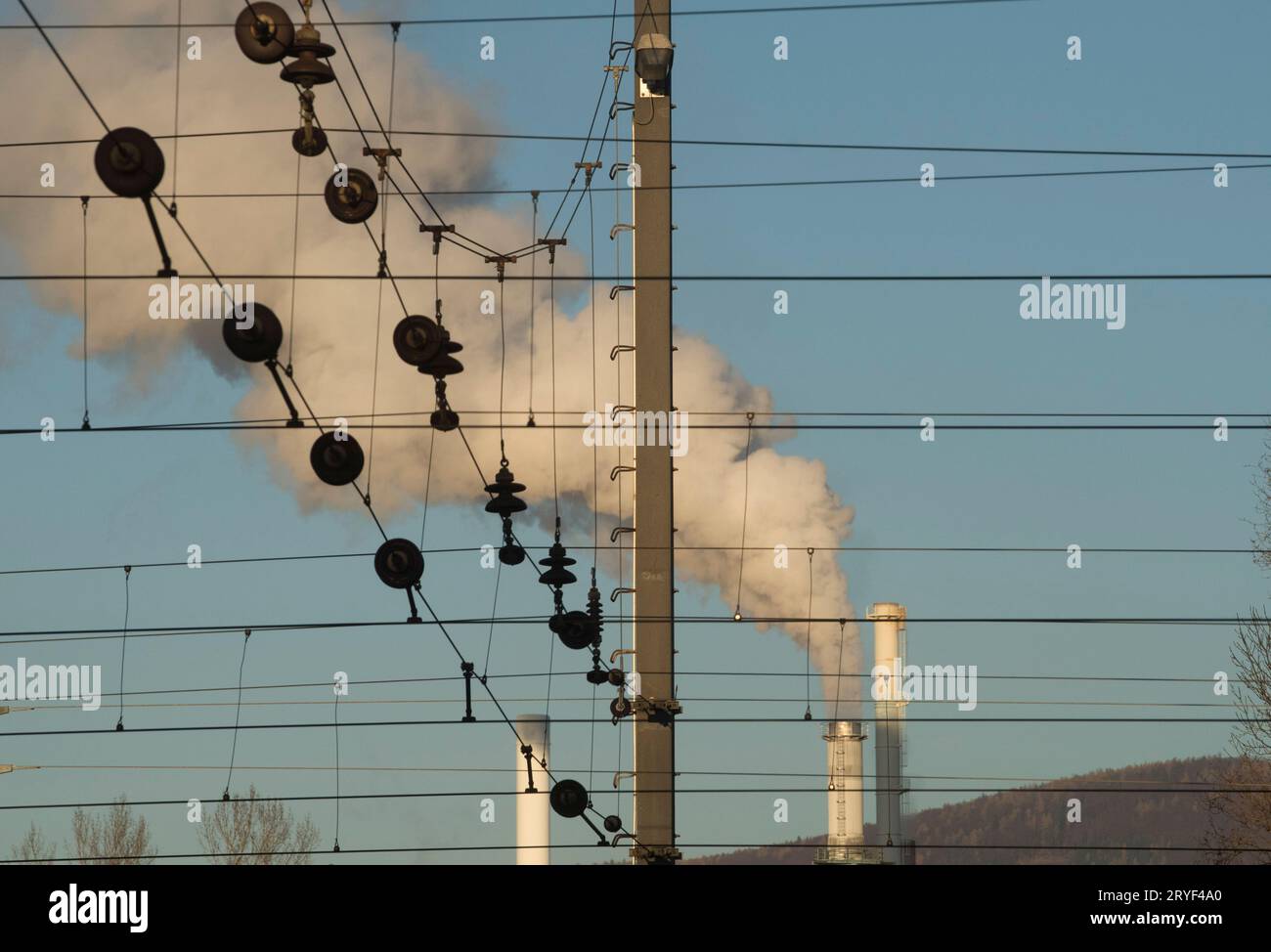 Smoking factory chimney or smokestack Stock Photo - Alamy