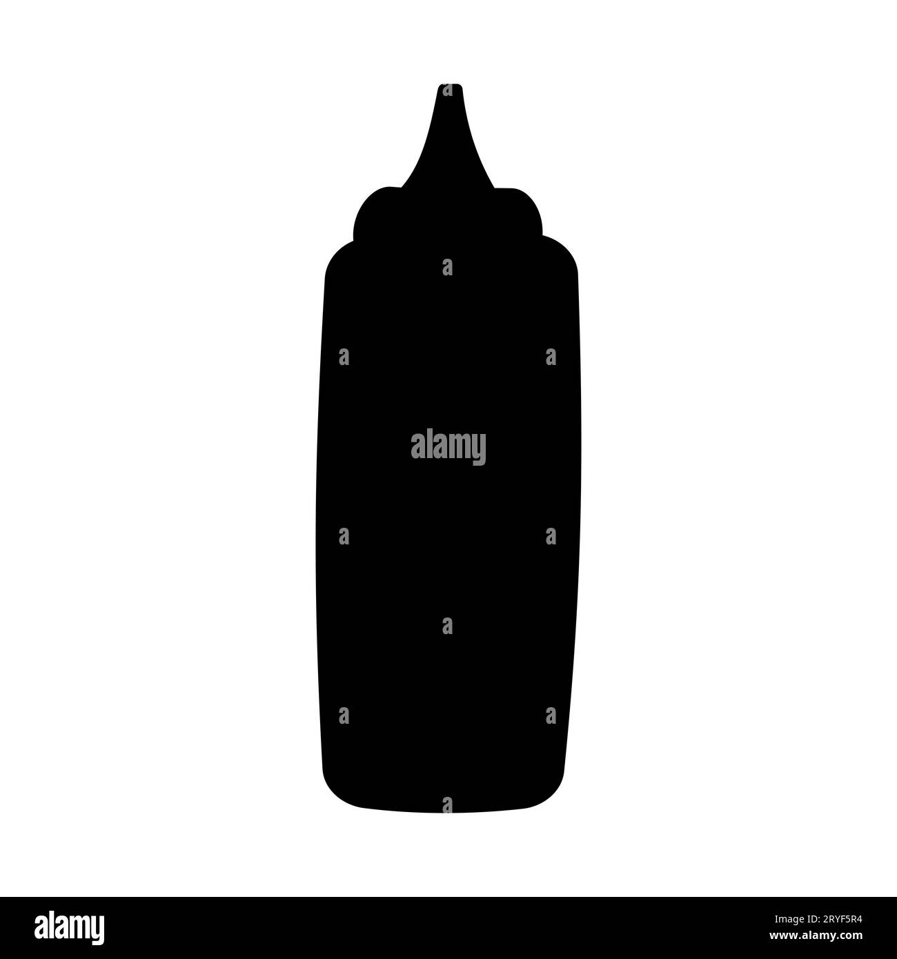 ketchup mustard sauce seasoning delicious black white Stock Vector