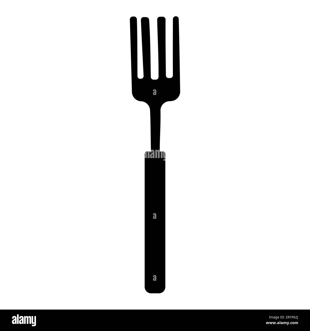 fork kitchen stick eat black white kitchen Stock Vector