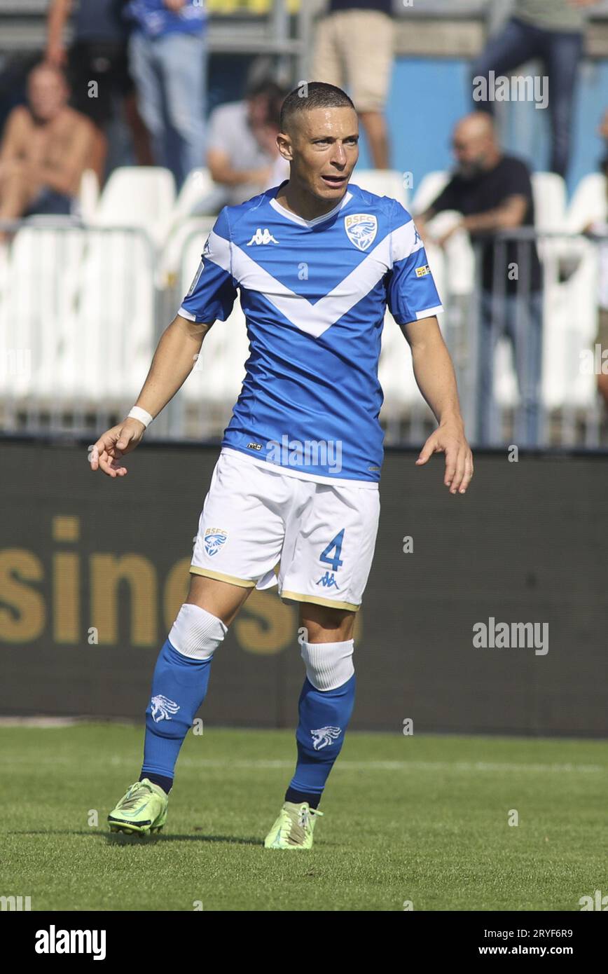 Brescia, Italy. 30th Sep, 2023. Fabrizio Paghera of Brescia FC during  Brescia FC vs Ascoli Calcio, 8Â° Serie BKT 2023-24 game at Mario Rigamonti  stadium in Brescia, Italy, on September 30, 2023., image size:868x1390