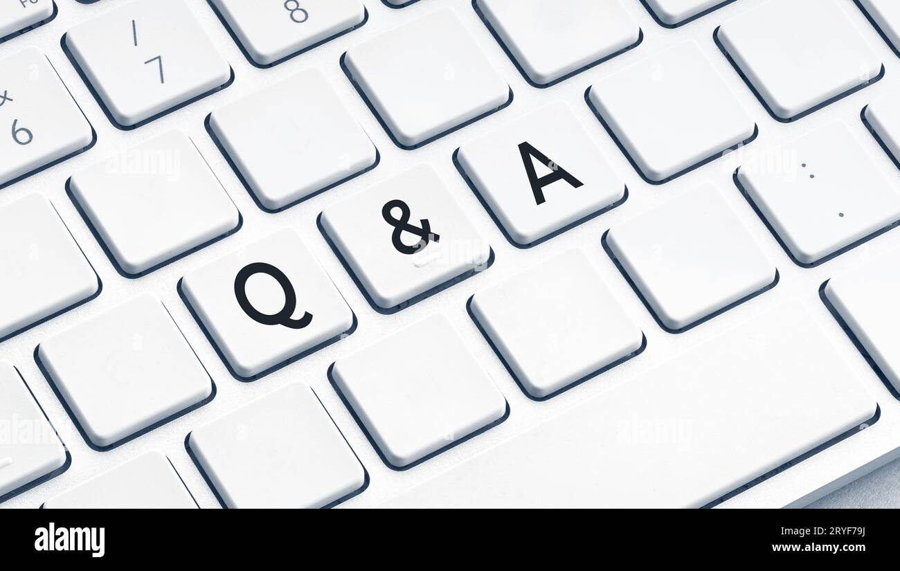 QA or question and answer text on modern computer Keyboard Stock Photo