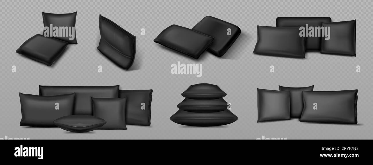 3d realistic bed pillow cushion isolated vector mockup template