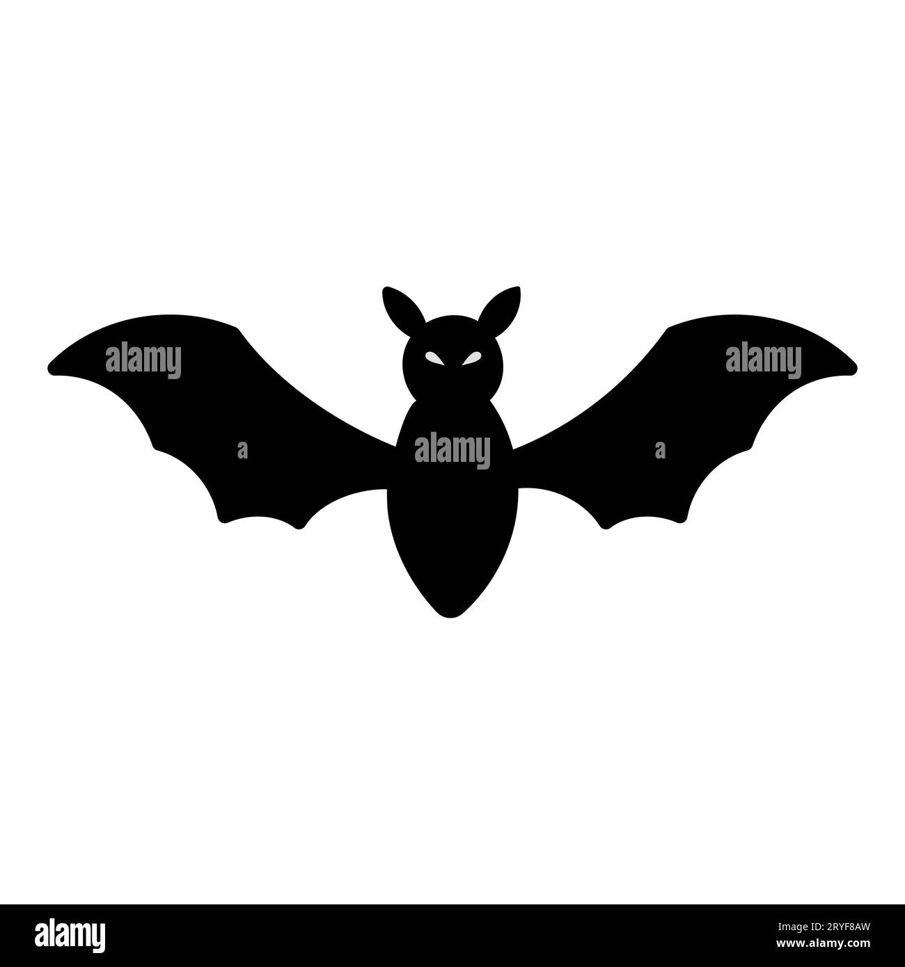 bat halloween fly night scary black icon Stock Vector
