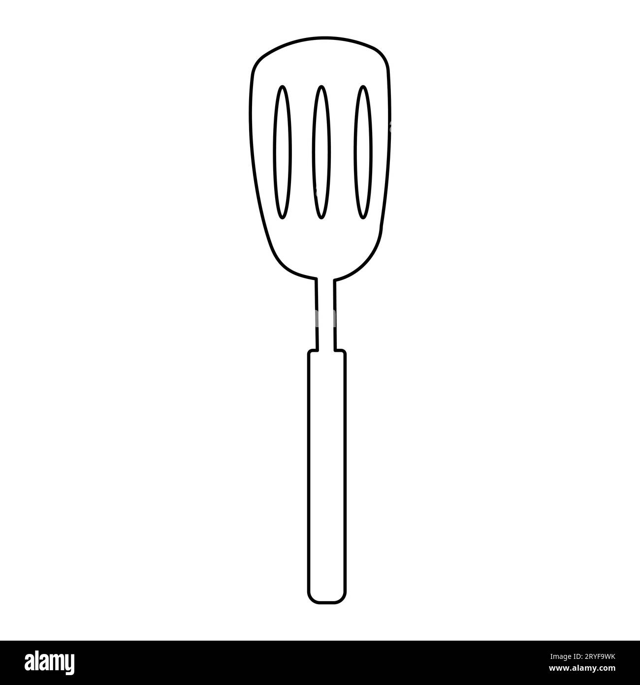 A black and white illustration of a rubber spatula Stock Photo - Alamy