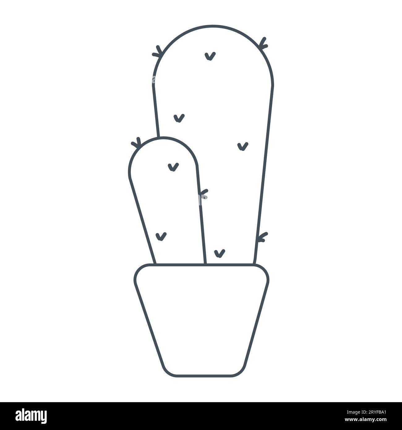 cactus needle pot line doodle icon element Stock Vector Image & Art - Alamy