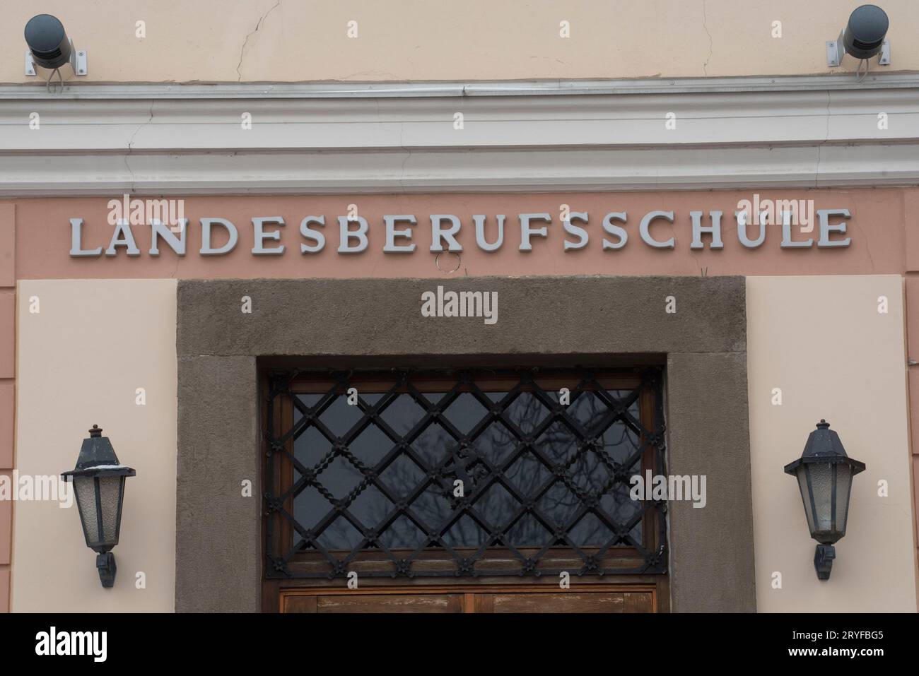 Vocational school sign in german (Berufsschule) Stock Photo