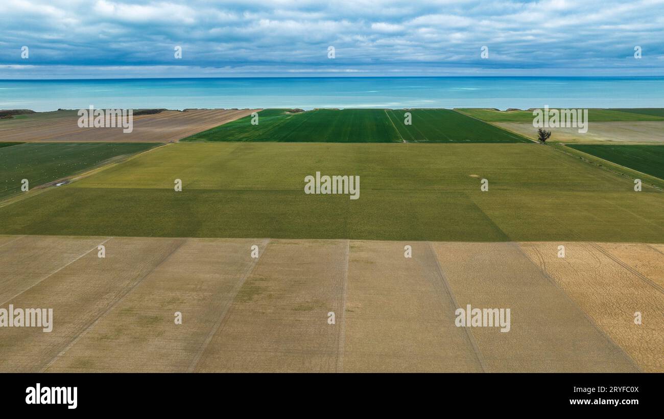 Aerial photograph of land plots in the farming countryside of the South
