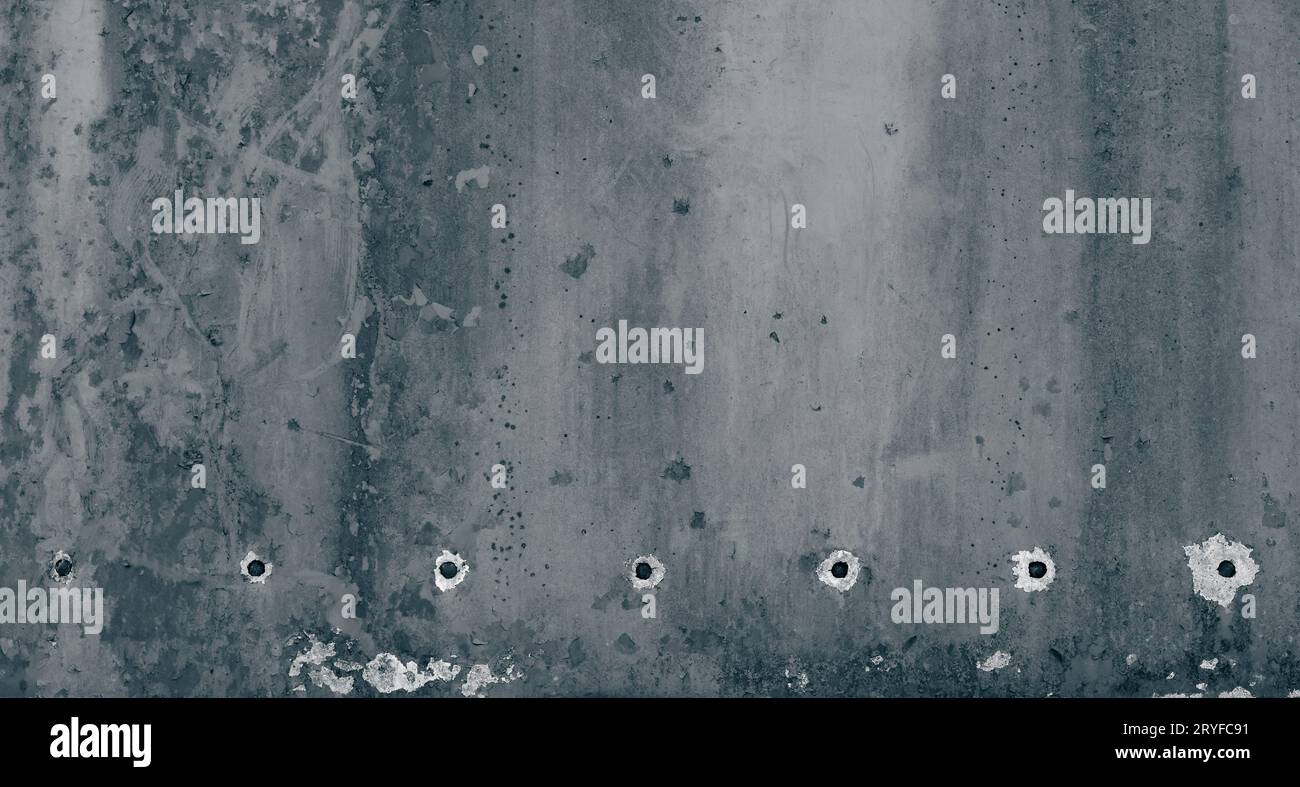 Grunge stone background with bullet holes Stock Photo