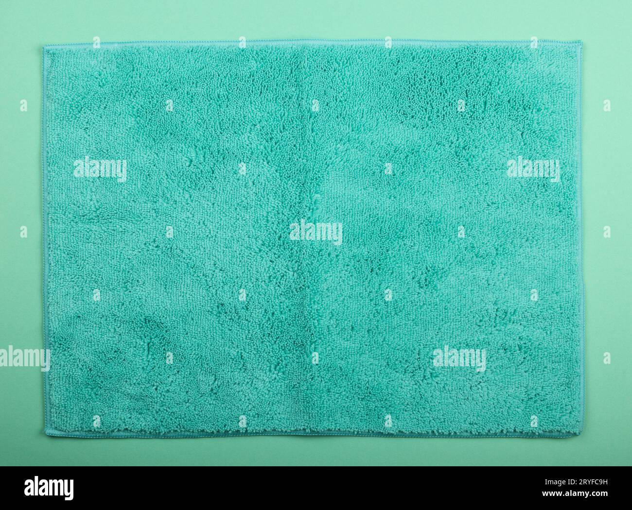 Teal blue microfiber washcloth wipe Stock Photo