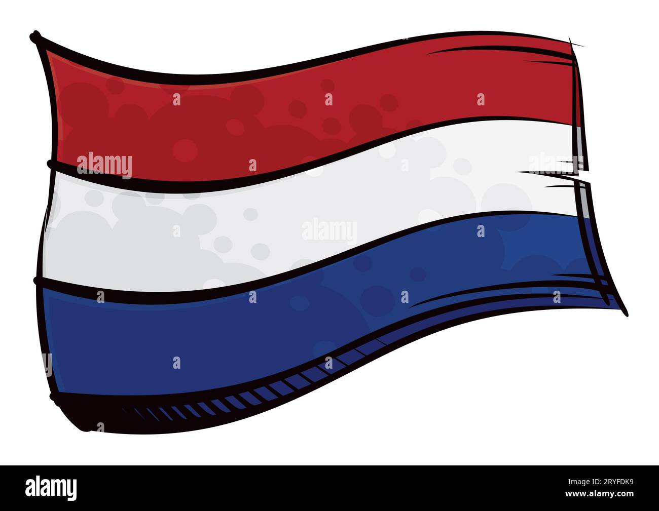 Netherlands national flag created in graffiti paint style Stock Photo
