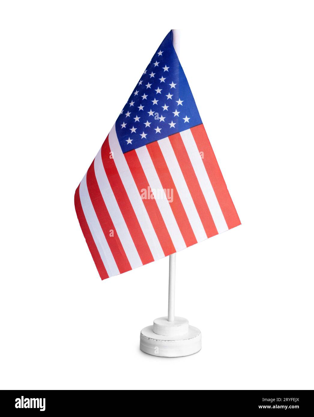 USA american table flag isolated on white background Stock Photo