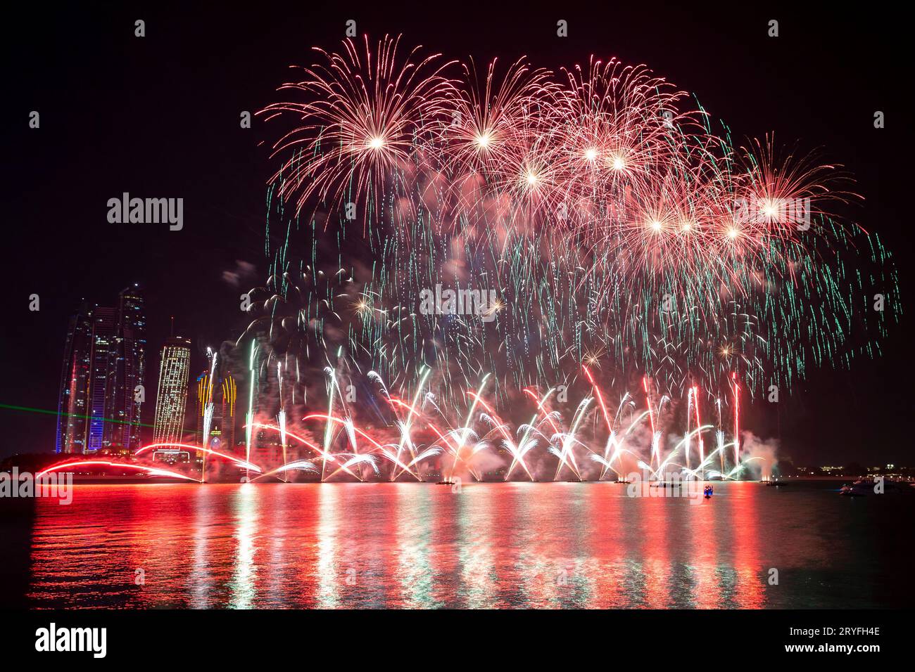 Fireworks lighting up the sky as part of 50th Golden Jubilee UAE