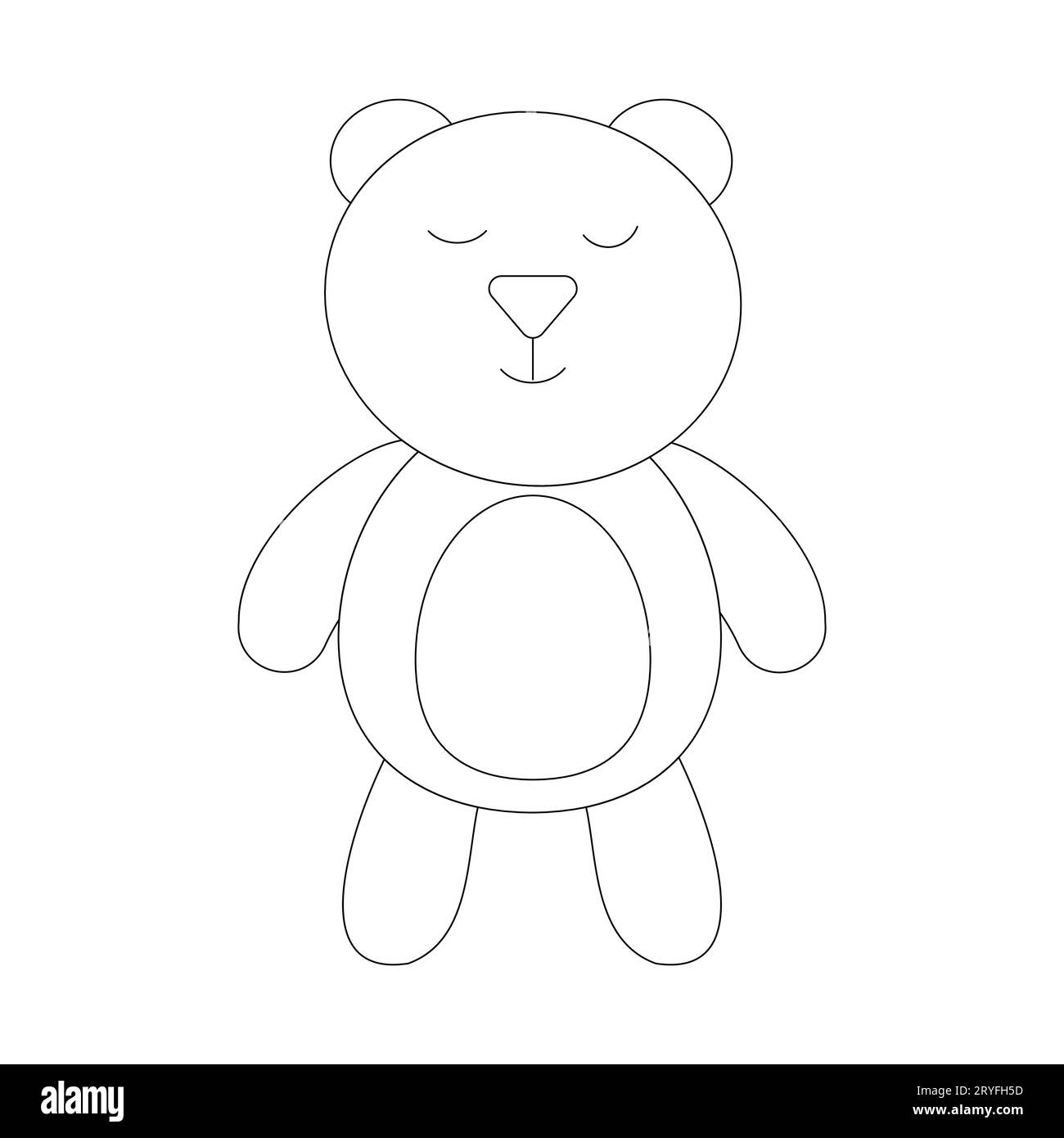 teddy bear toy coloring line doodle element Stock Vector Image & Art