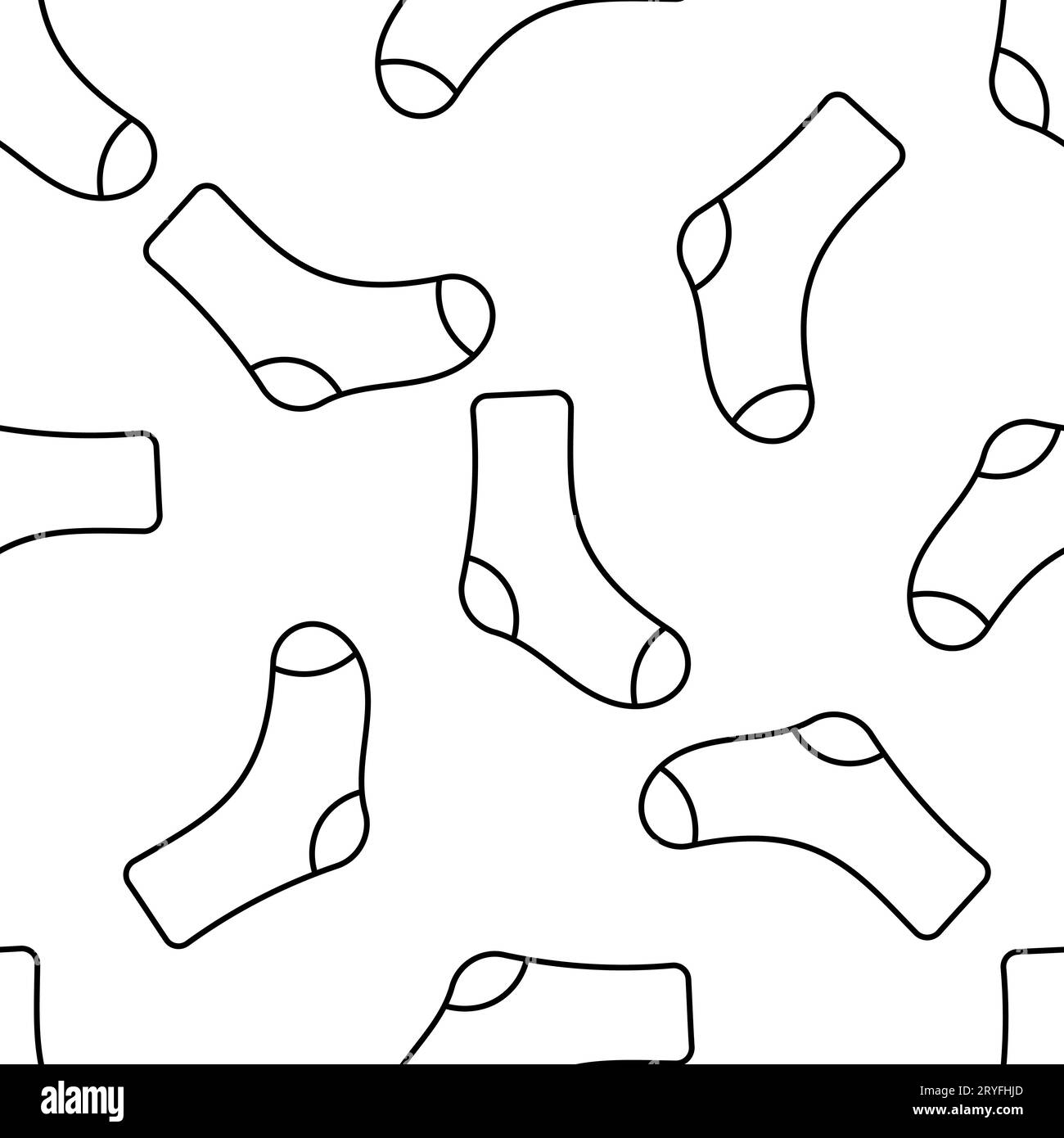 sock-black-clothing-line-doodle-textile-pattern-stock-vector-image