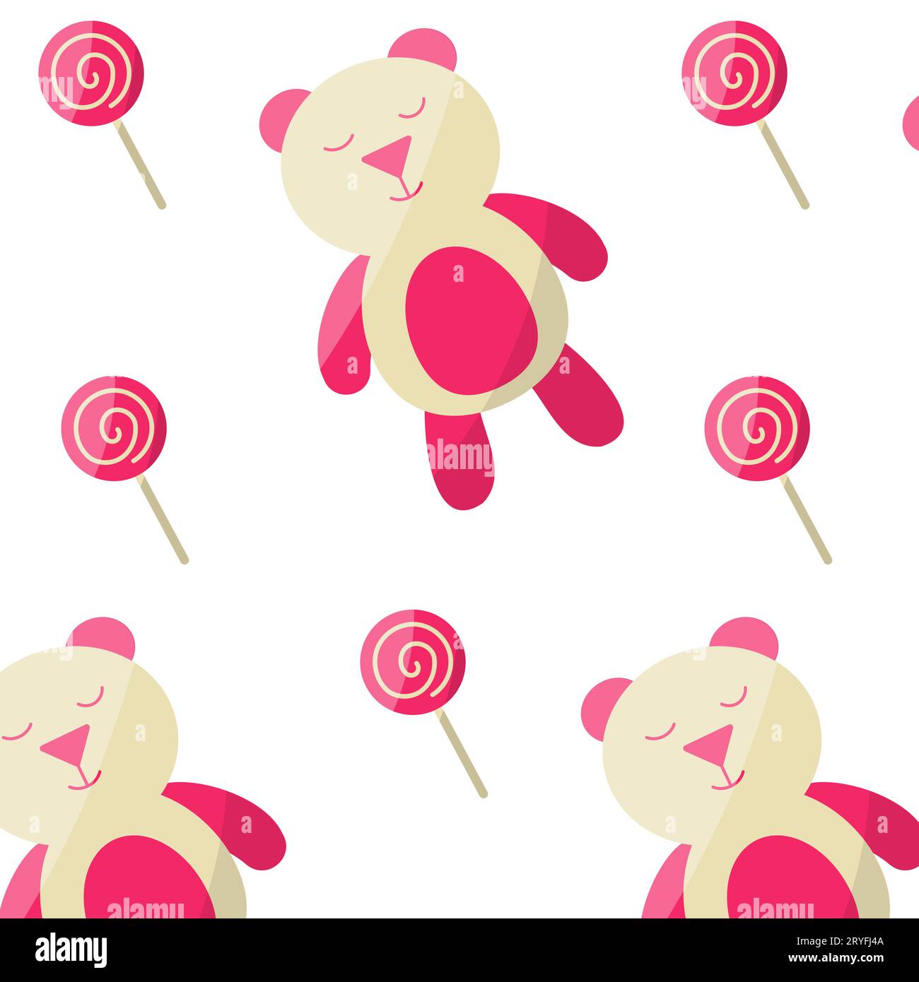 toys teddy bear candies lollipop balloons pattern Stock Vector Image