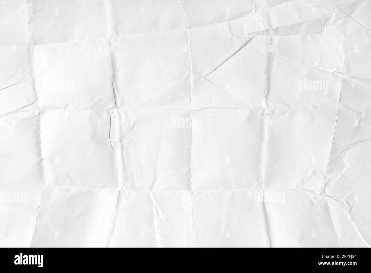 White crumpled paper background texture. Full frame Stock Photo