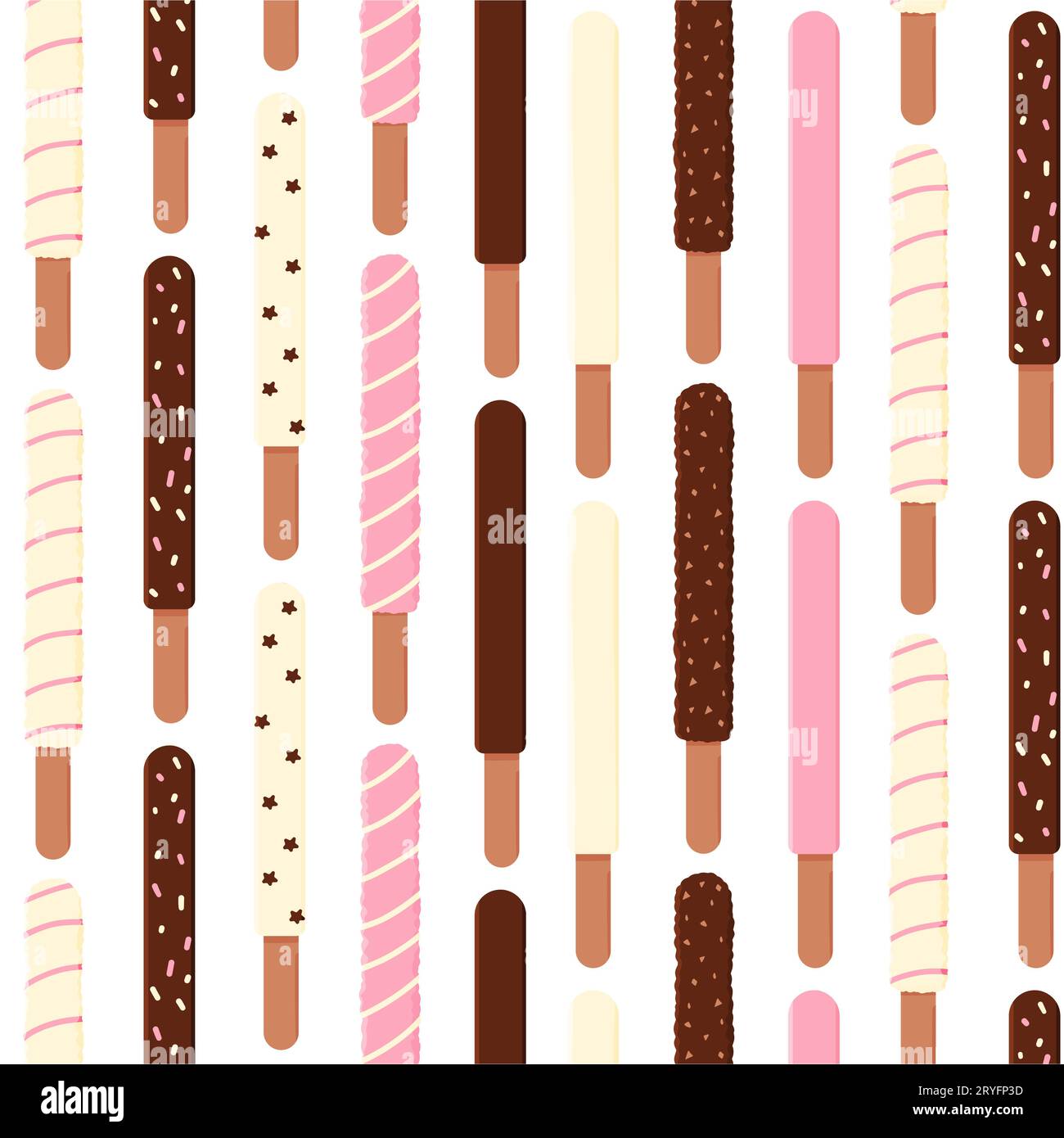 chocolate sticks colored food eat holiday pattern Stock Vector