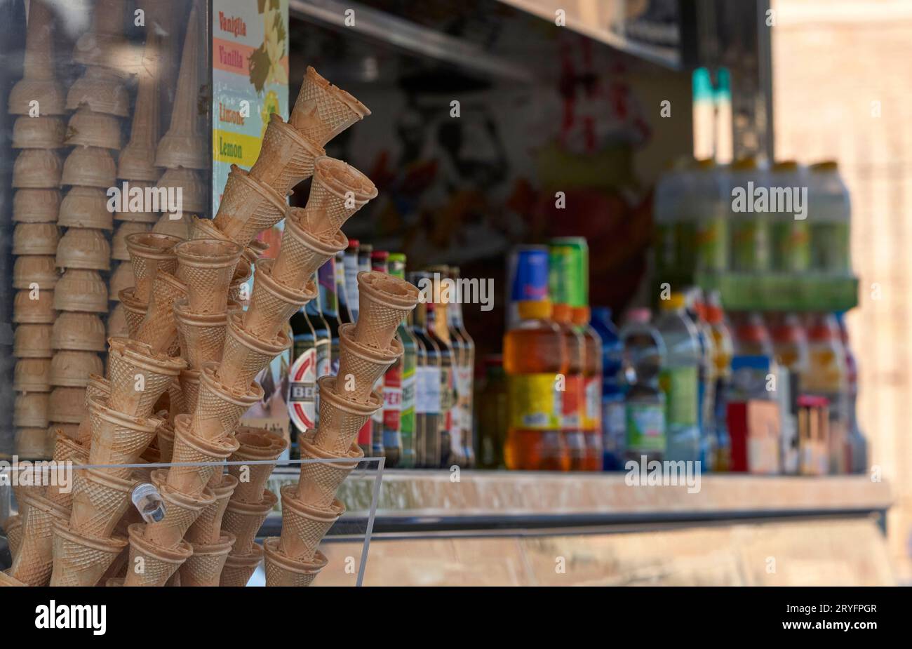 Ice - cream on sale in the center of Rome Stock Photo