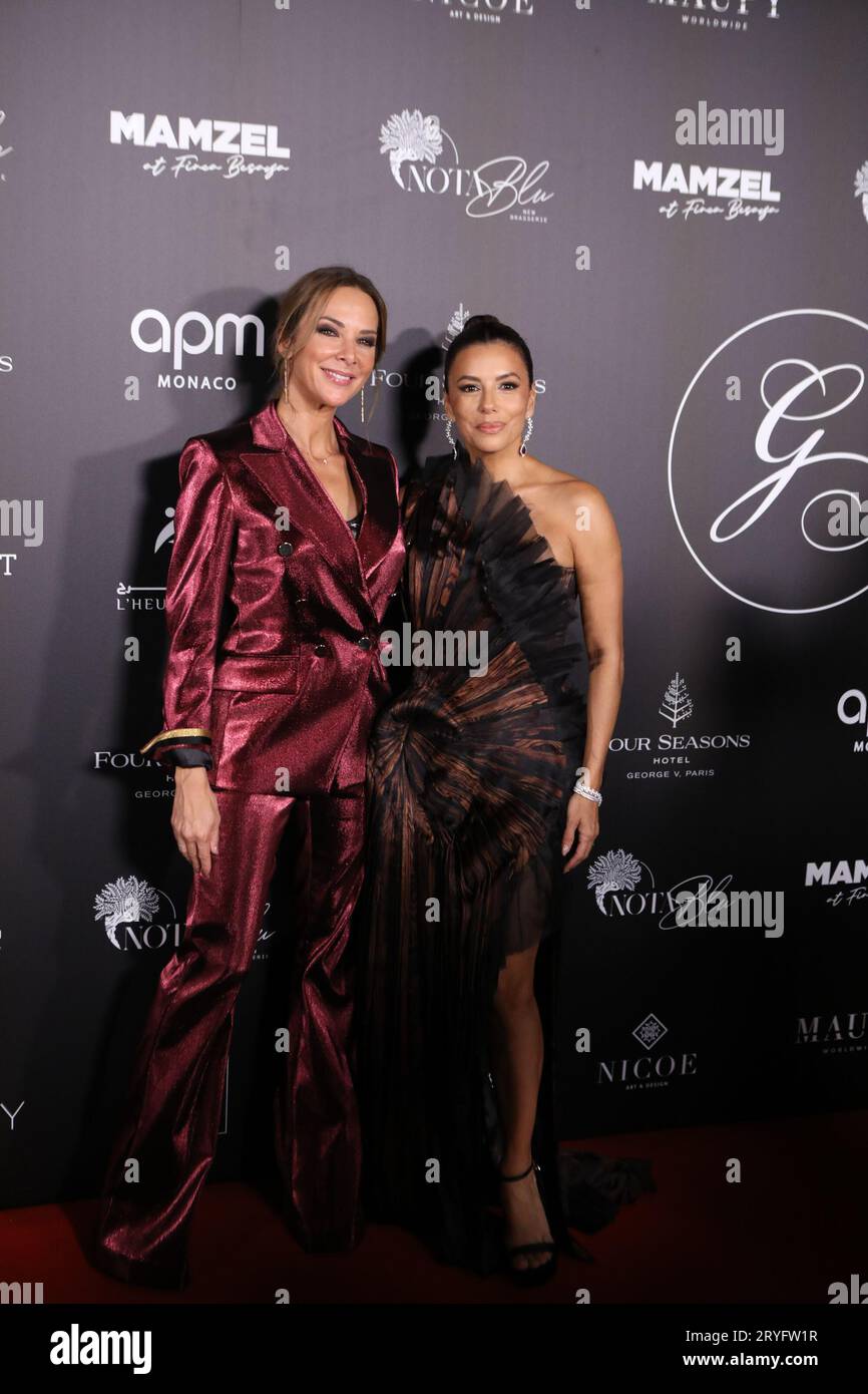 Paris, France. 30th Sep, 2023. Mélissa Theuriau and Eva Longoria attend the Global Gift Gala during Paris Fashion Week Womenswear Spring/Summer 2024 on September 30, 2023 in Paris, France. (Photo by F. Blaise/ÙPtertainment/Sipa USA) Credit: Sipa USA/Alamy Live News Stock Photo
