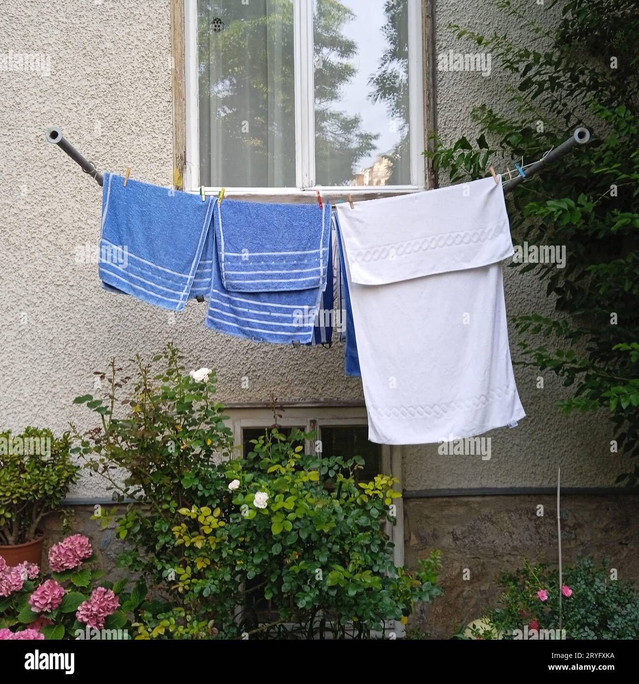 Laundry drying on a clothesline hi-res stock photography and images - Page 2  - Alamy