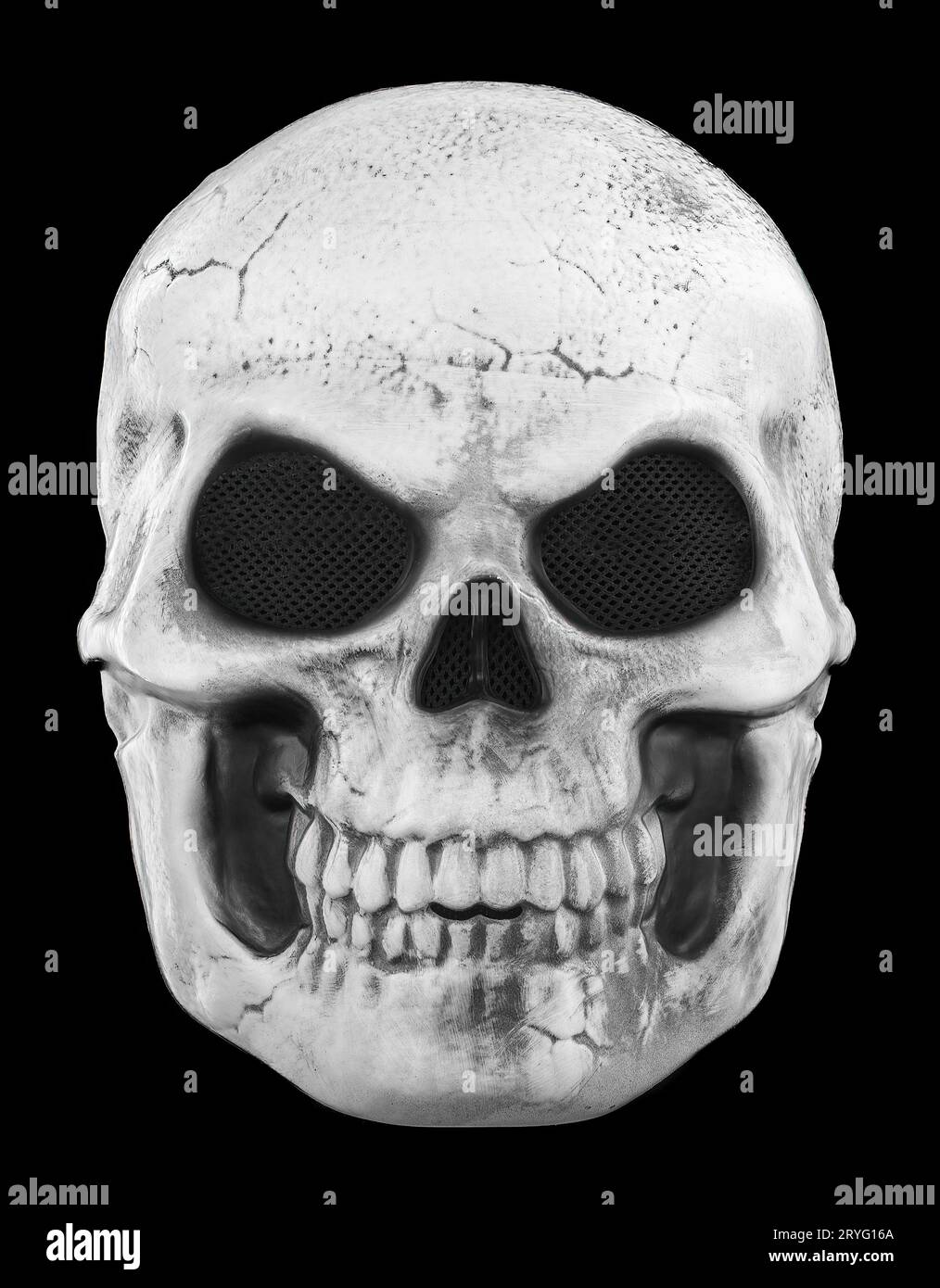 Skeleton Mask Isolated On Black Stock Photo