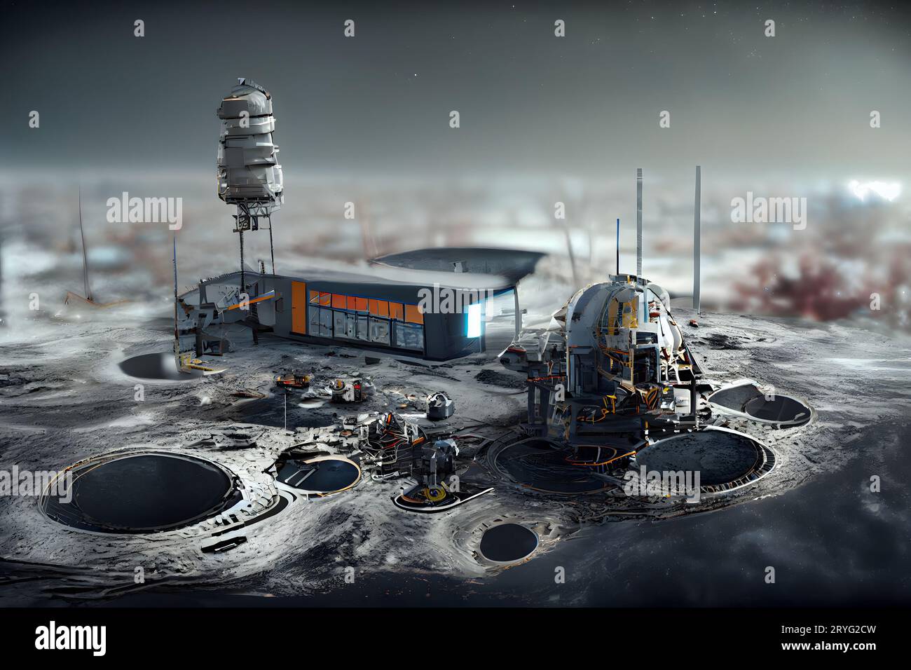 Futuristic Moon Base