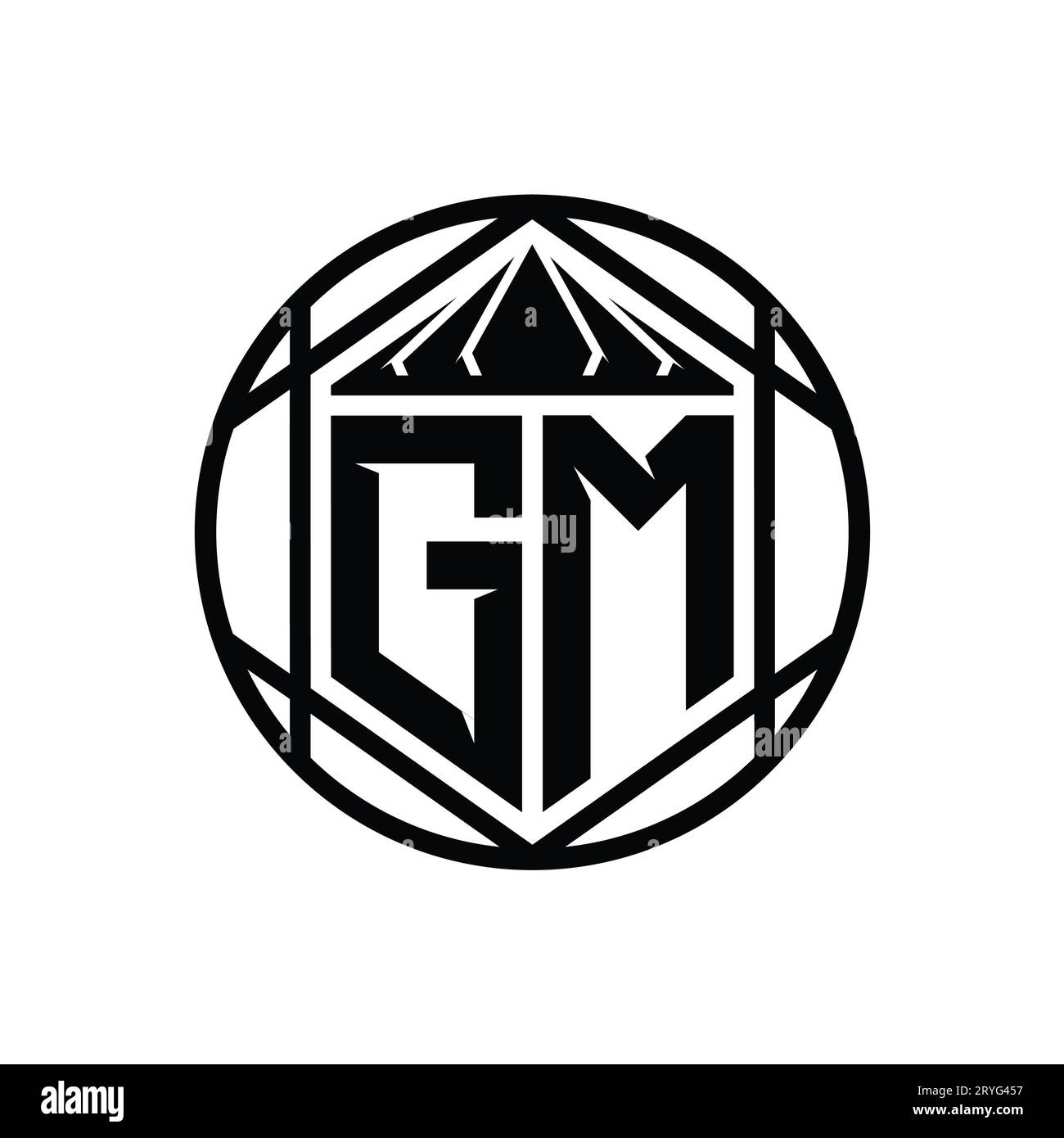 GM Letter Logo monogram simple hexagon shield shape isolated style design  template Stock Photo - Alamy