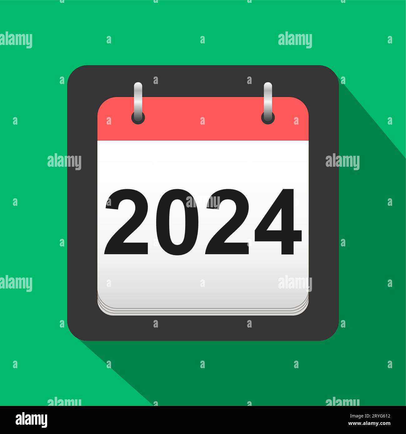 2025 calendar flat icon, 2025 calendar cover sheet new years Stock