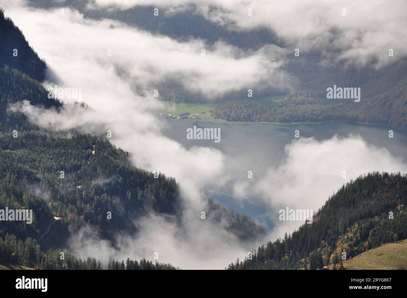 Mountains of Konigssee, Schonau, Berchtesgadener Land, Bavaria, Germany Stock Photo