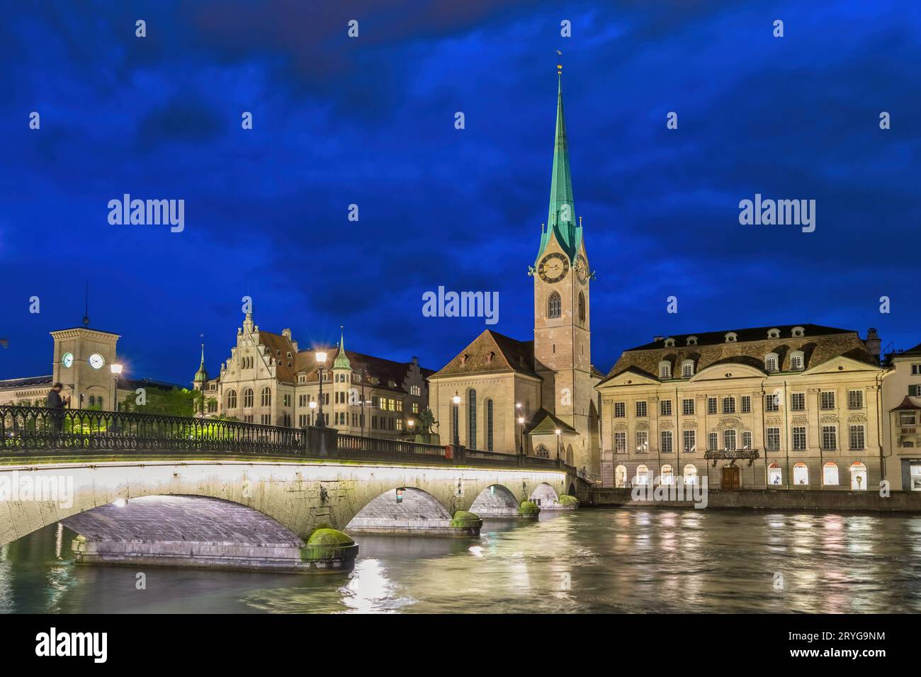 FIDUS、「Auf der Brucke in Zurich」 Switzerland, Canton of Zurich, Zurich, Munsterbrucke bridge