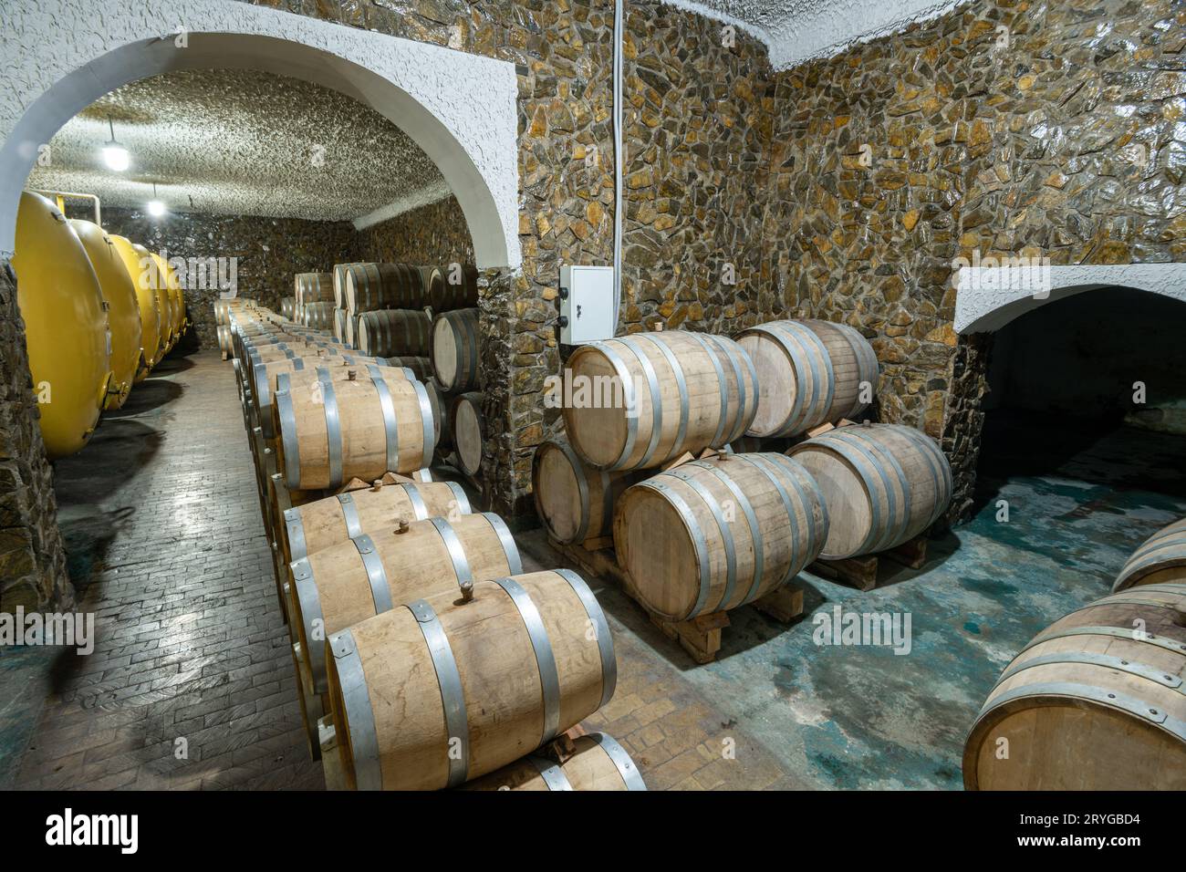 Stacked storage wooden barrels hi-res stock photography and images - Alamy