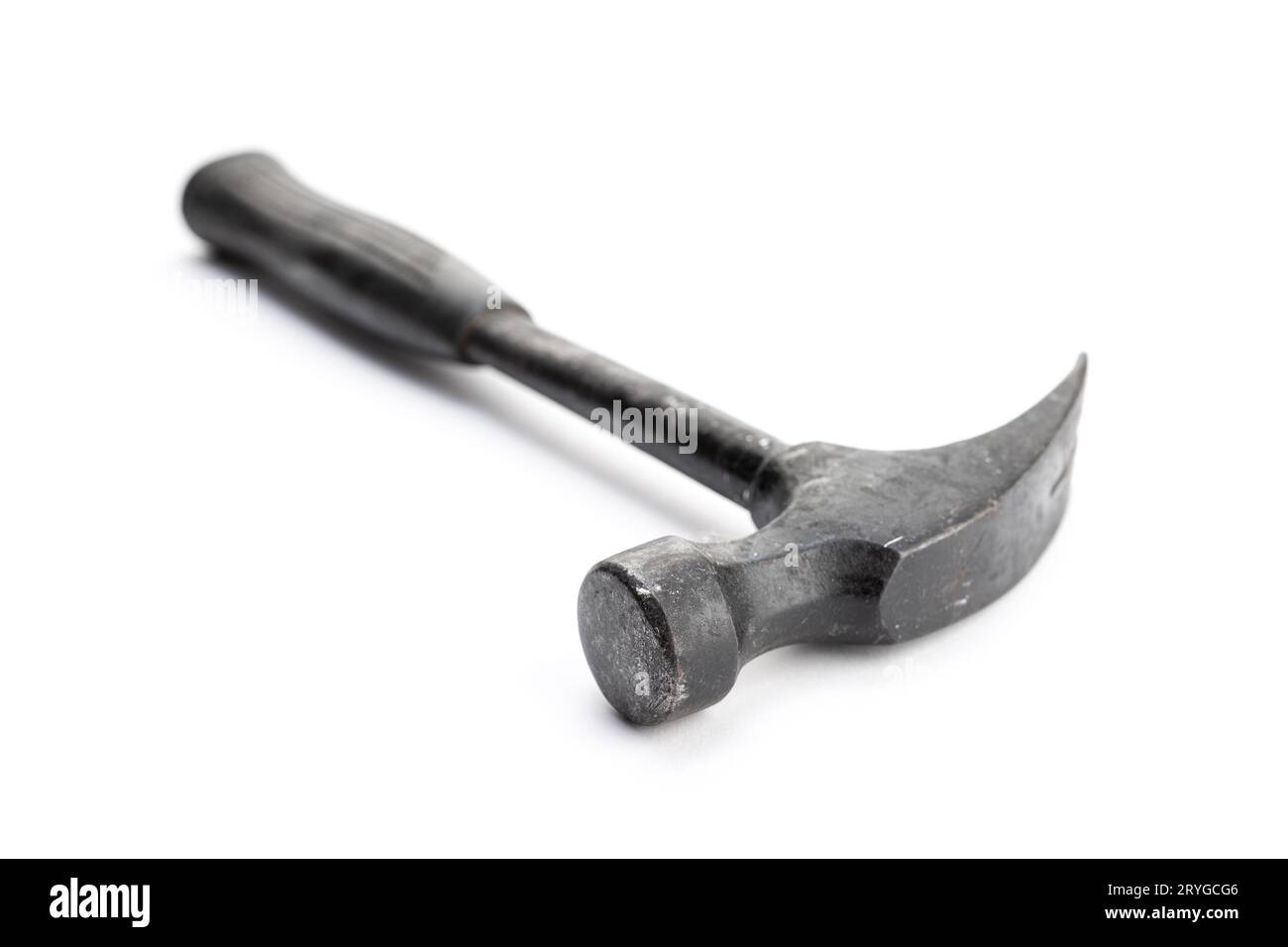 Aged claw hammer isolated on white background Stock Photo