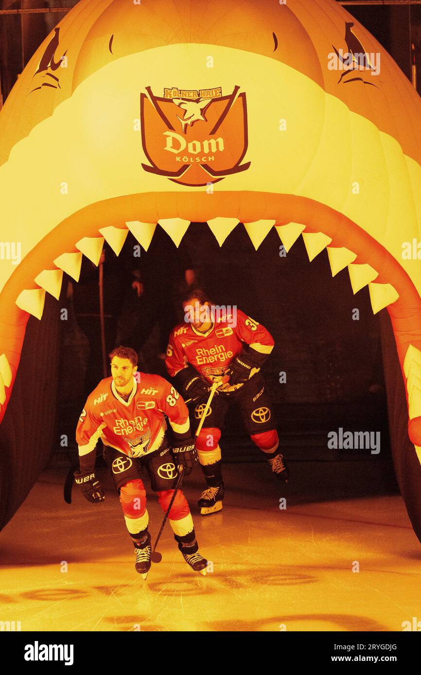 30.09.2023, Lanxess-Arena, Koeln, GER, DEL, Koelner Haie Vs Adler Mannheim, 6.Spieltag, Saison