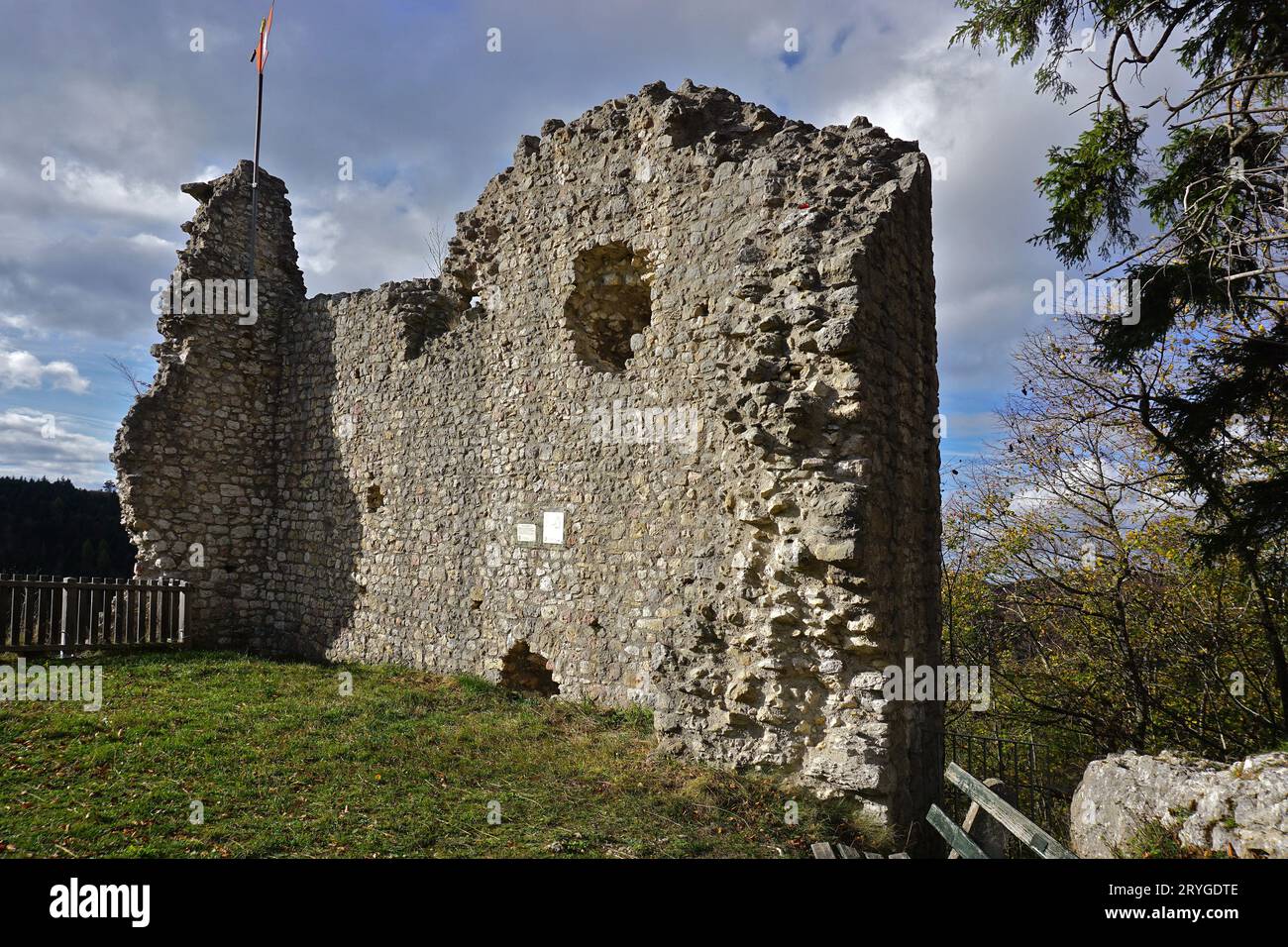 HÃ¶lnstein Castle; HÃ¶lnstein castle ruins; Holstein Castle; Swabian Alb; Baden Wuerttemberg; Germany Stock Photo