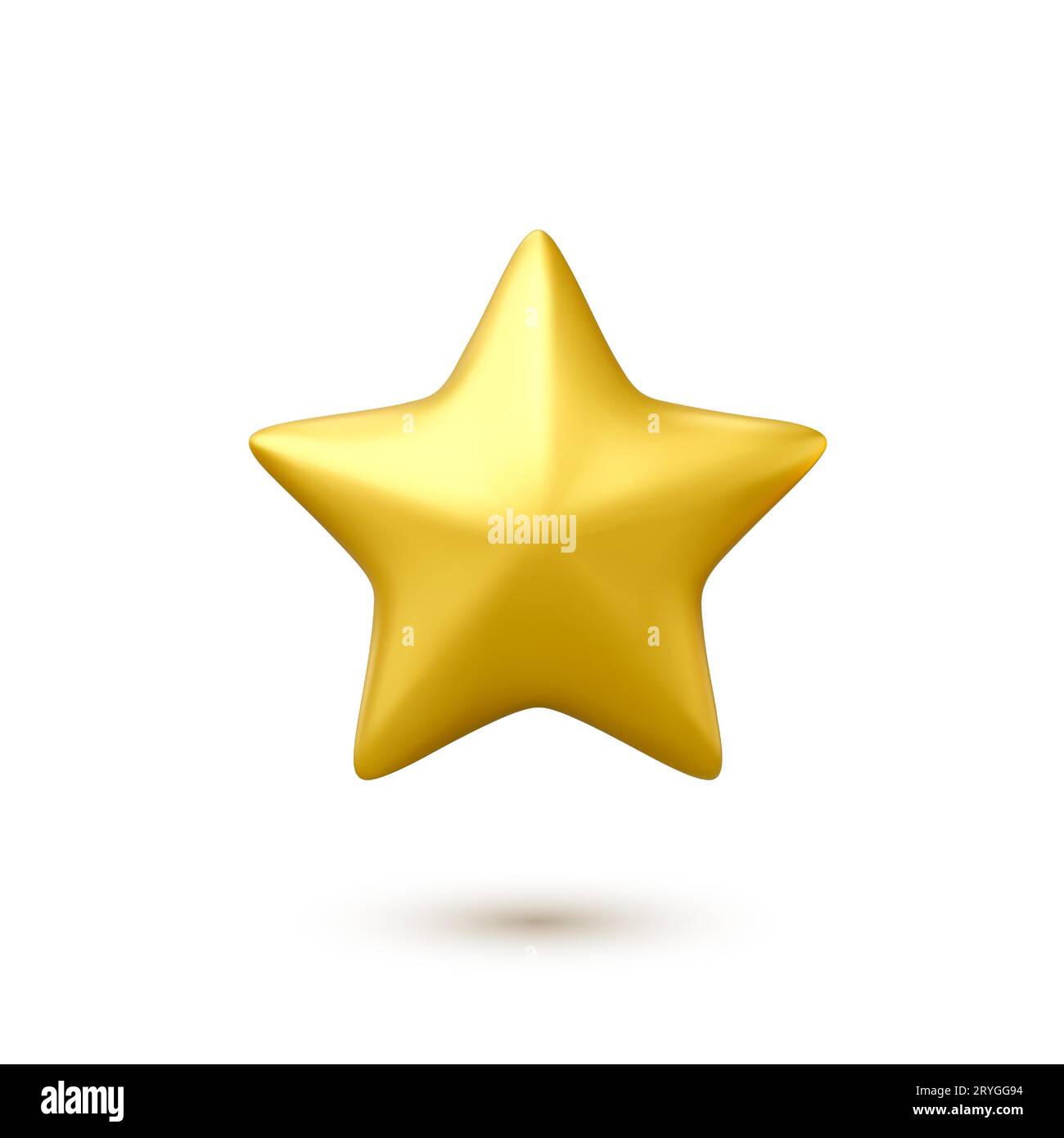 3D gold star icon. Star shape. Design element for app and web. Vector illustration Stock Vector