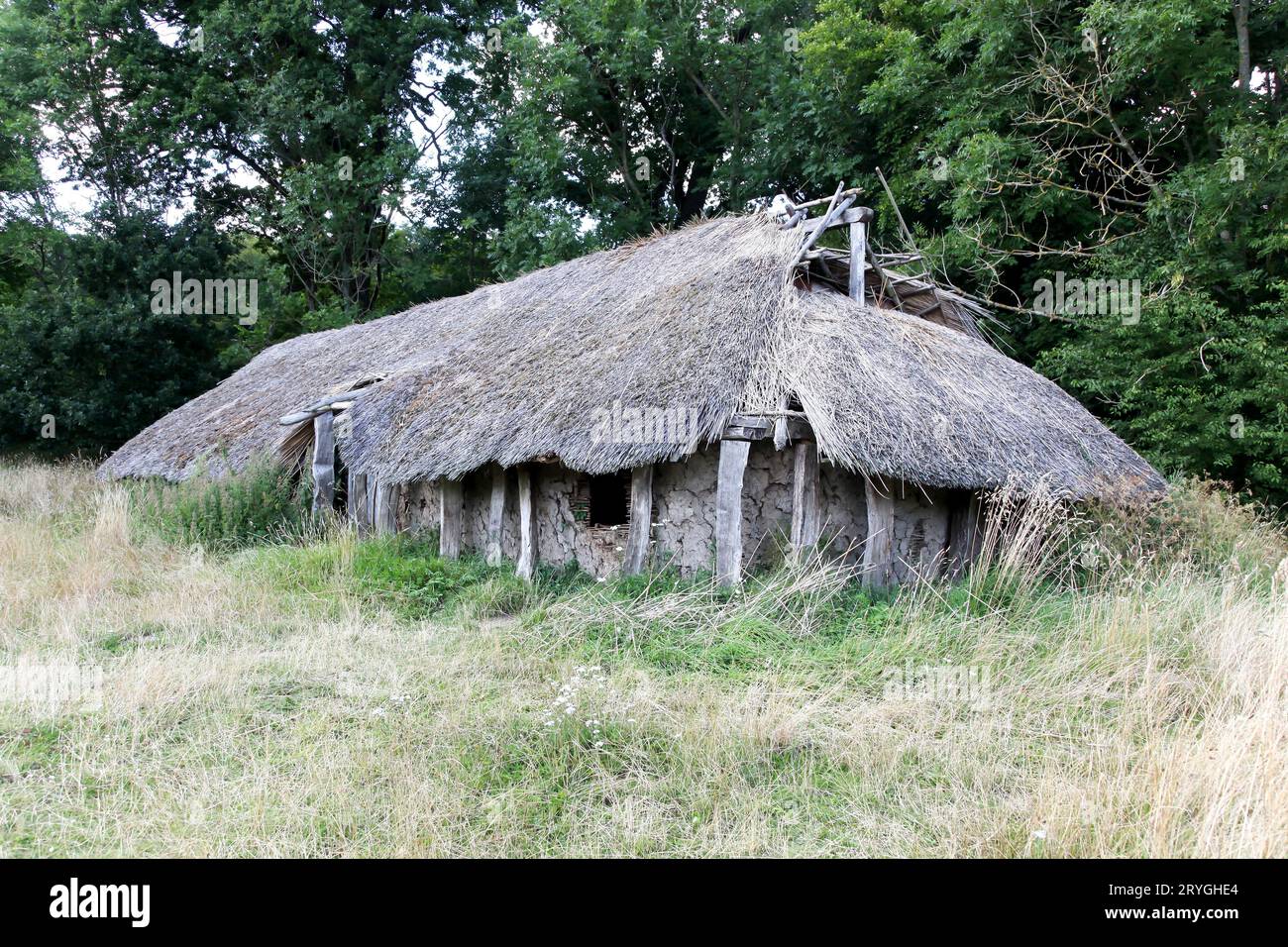 Iron age house in Moesgaard, Denmark Stock Photo