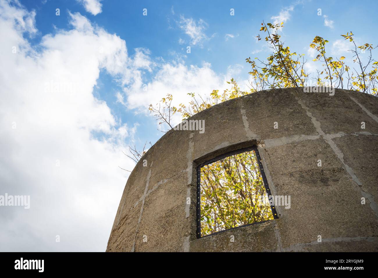 Abandoned Structure On Field Against Sky Stock Photo
