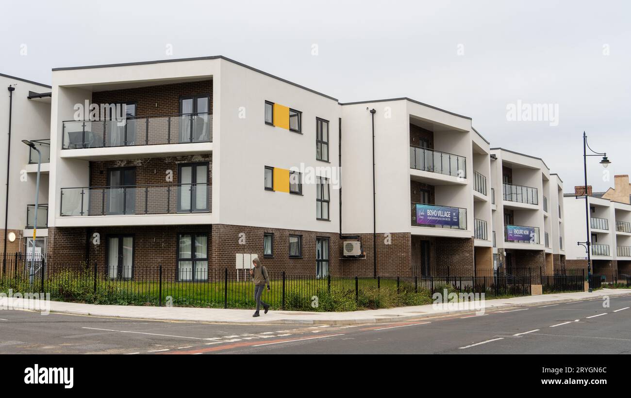 Boho Village housing development in the town of Middlesbrough, UK. The