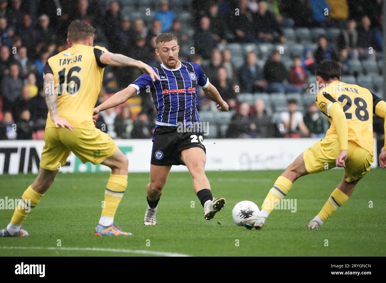 Rochdale v Southend Utd 30th September 2023. Crown Oil Arena Rochdale Vanarama National League ...
