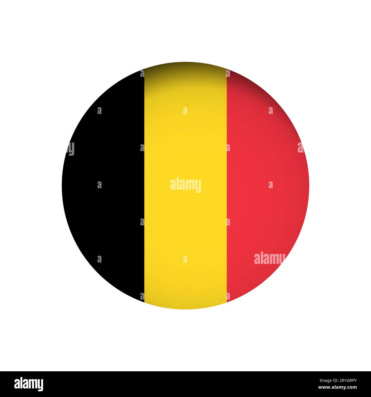 Belgium flag - behind the cut circle paper hole with inner shadow Stock ...