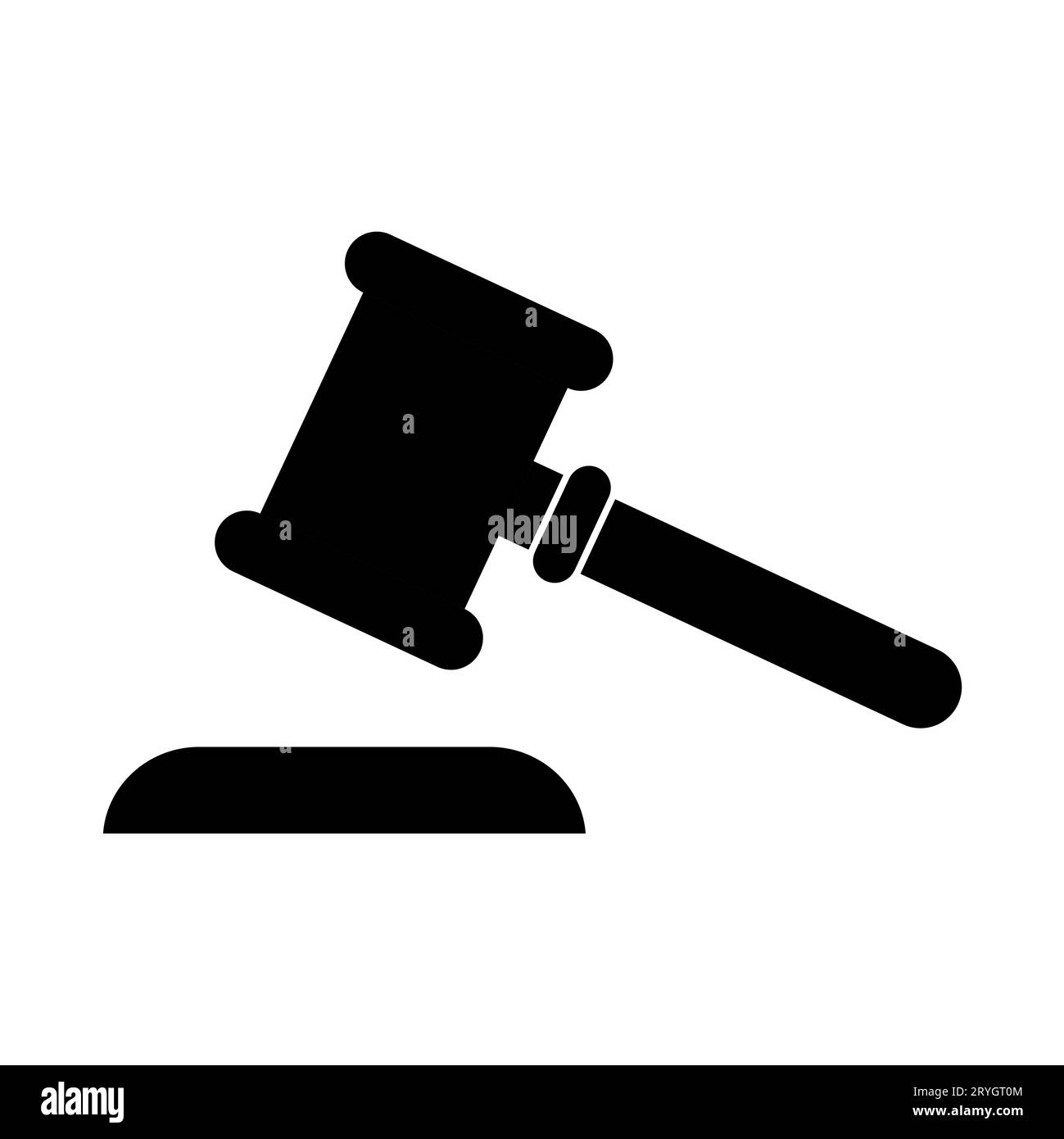 Judge hammer icon, law auction symbol, gavel justice sign vector ...