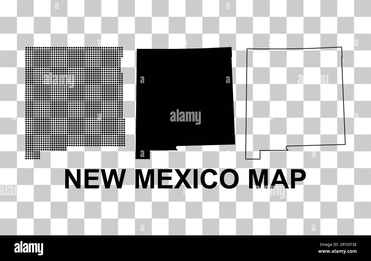 Set of New Mexico map, united states of america. Flat concept vector