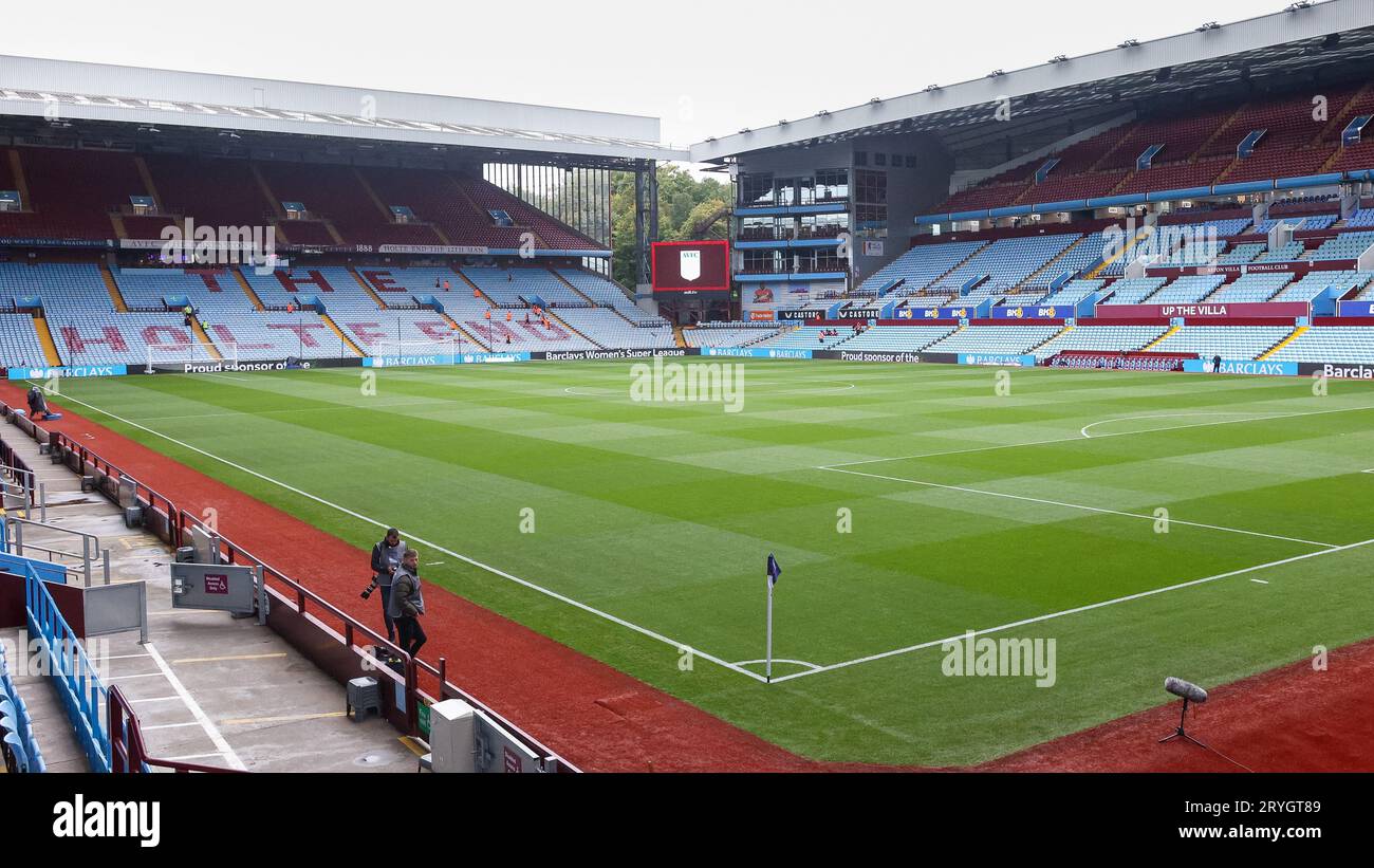 Birmingham, UK. 01st Oct, 2023. General view looking towards the Holte Road End of the ground during the FA Women's Super League 1 match between Aston Villa Women and Manchester United Women at Villa Park, Birmingham, England on 1 October 2023. Photo by Stuart Leggett. Editorial use only, license required for commercial use. No use in betting, games or a single club/league/player publications. Credit: UK Sports Pics Ltd/Alamy Live News Stock Photo