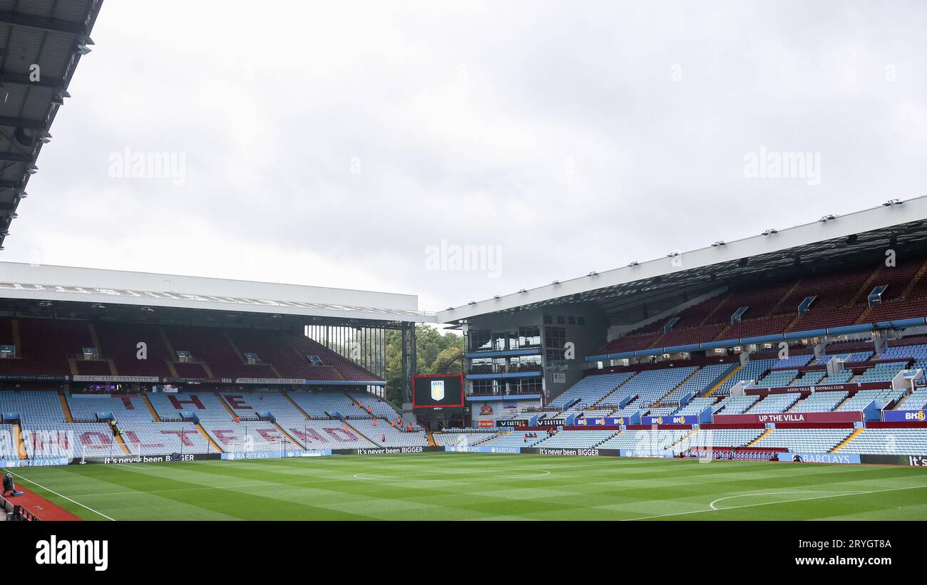 Birmingham, UK. 01st Oct, 2023. General view looking towards the Holte Road End of the ground during the FA Women's Super League 1 match between Aston Villa Women and Manchester United Women at Villa Park, Birmingham, England on 1 October 2023. Photo by Stuart Leggett. Editorial use only, license required for commercial use. No use in betting, games or a single club/league/player publications. Credit: UK Sports Pics Ltd/Alamy Live News Stock Photo