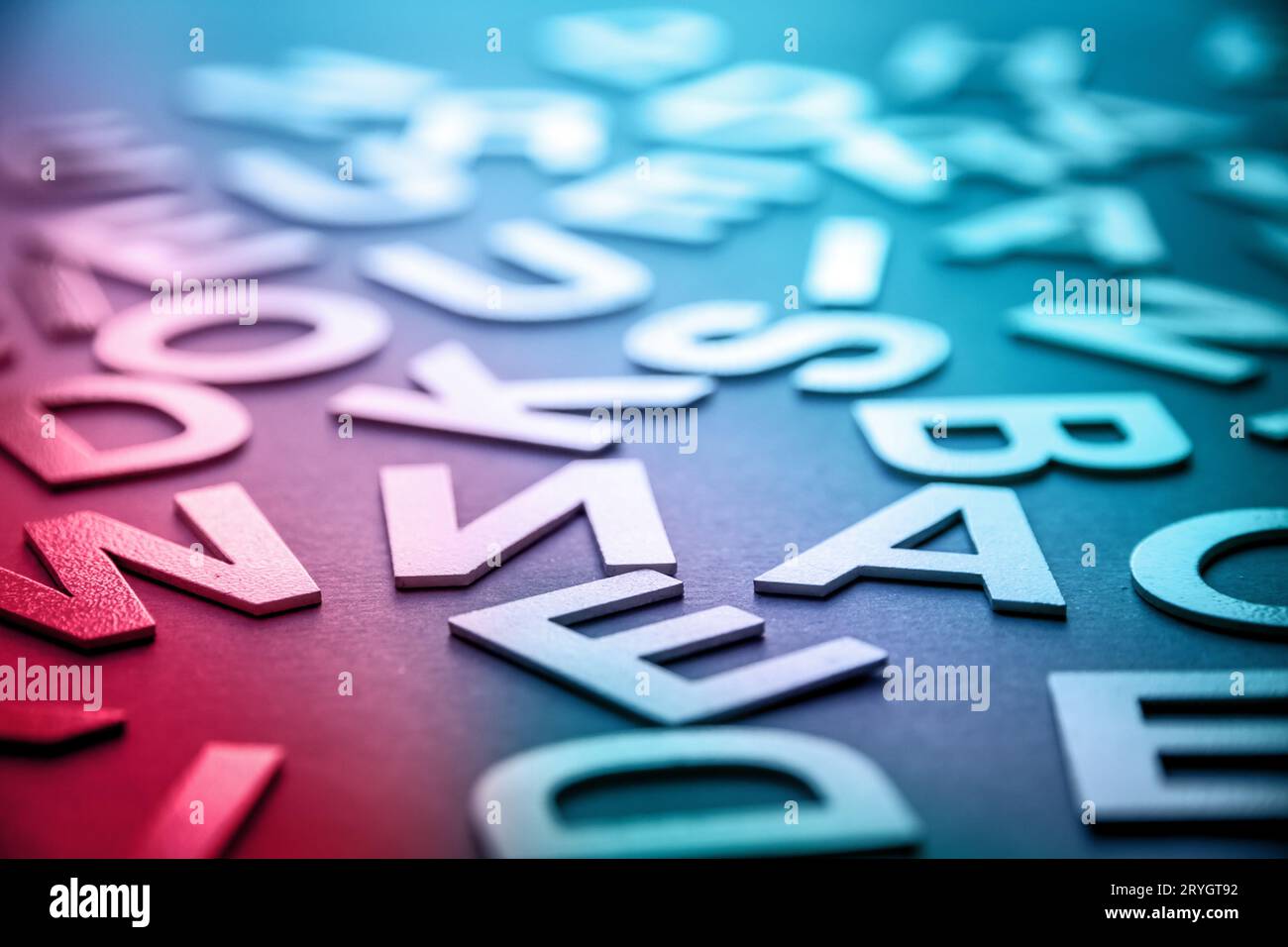 Mixed letters pile closeup photo Stock Photo