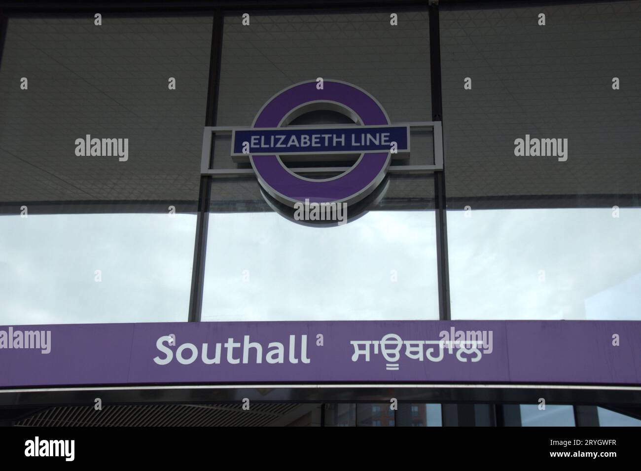 Elizabeth Line Underground Station at Southall. London, UK Stock Photo