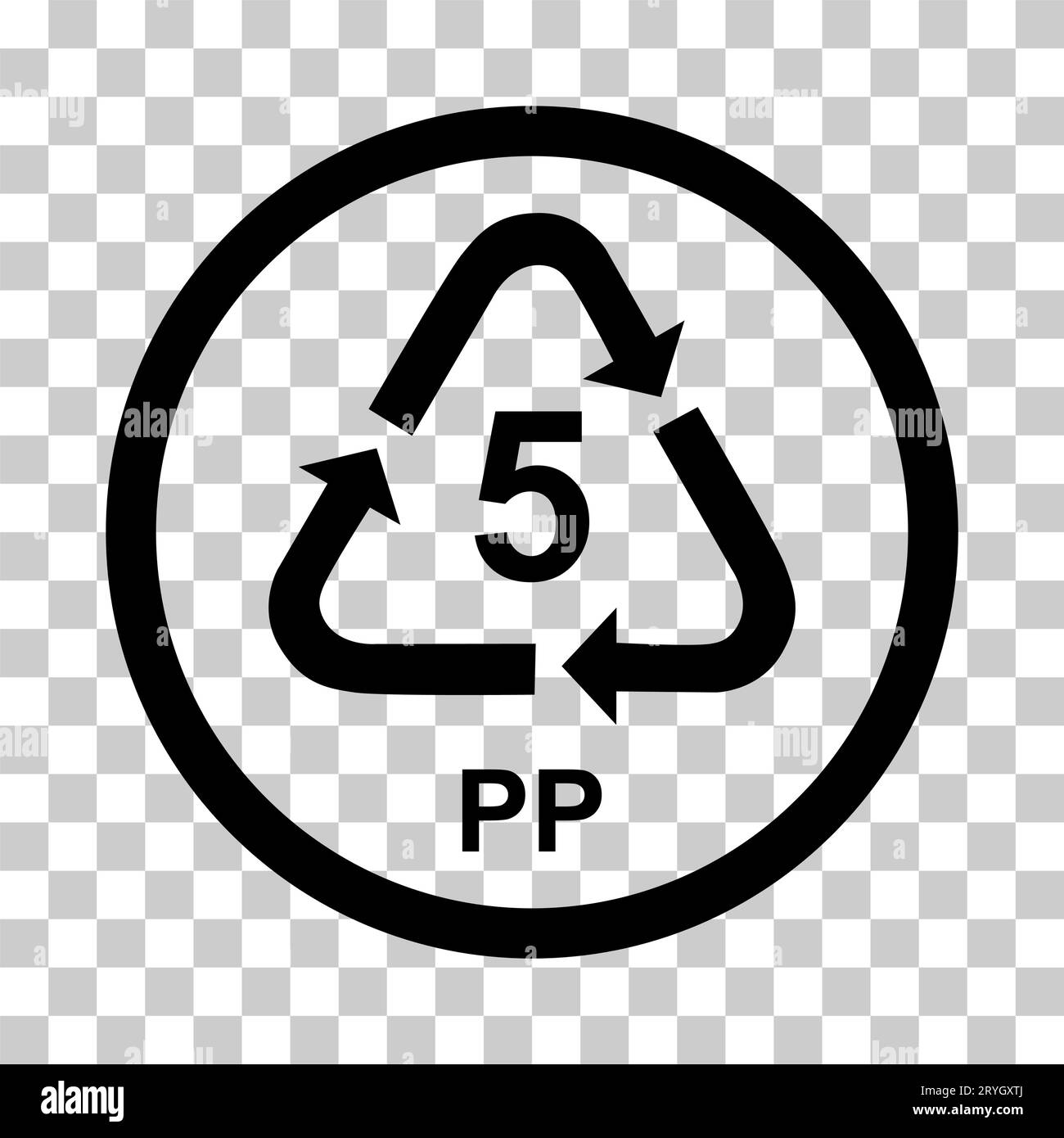 Plastic symbol, ecology recycling sign isolated on white background. Package waste icon . Stock Vector