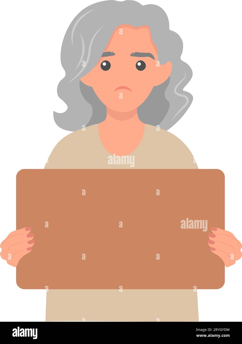 Elderly woman holding blank banner Stock Vector Images - Alamy