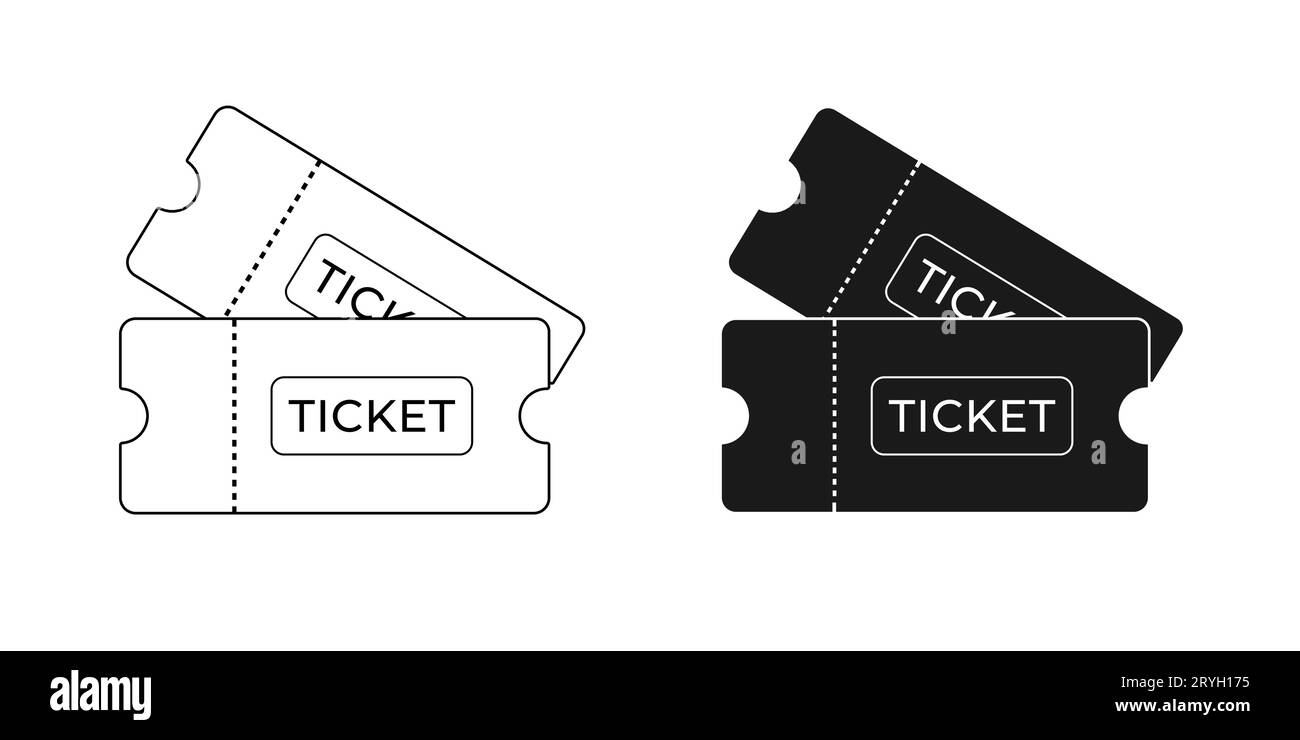 Ticket vector icons set. Outline ticket icon. Vector illustration Stock ...