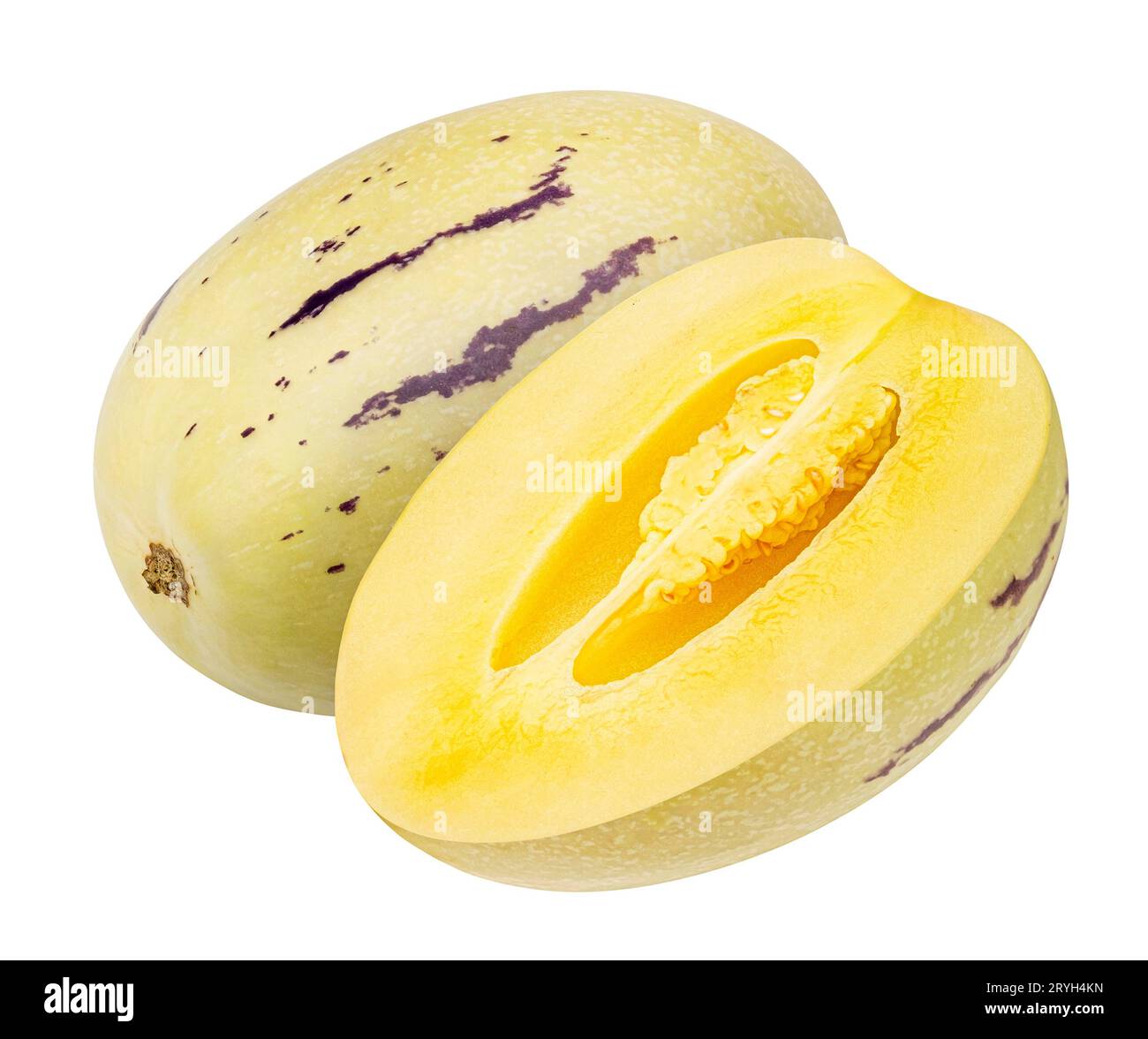 Pepino melon fruit isolated on white background Stock Photo Alamy